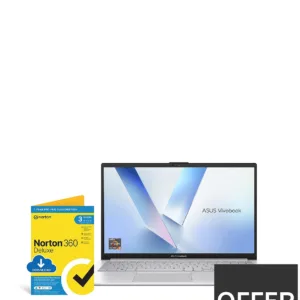 Asus Vivobook Go 15 - 15.6in FHD - AMD Ryzen 3 - 8GB RAM - 128GB SSD - Silver - With Norton 360